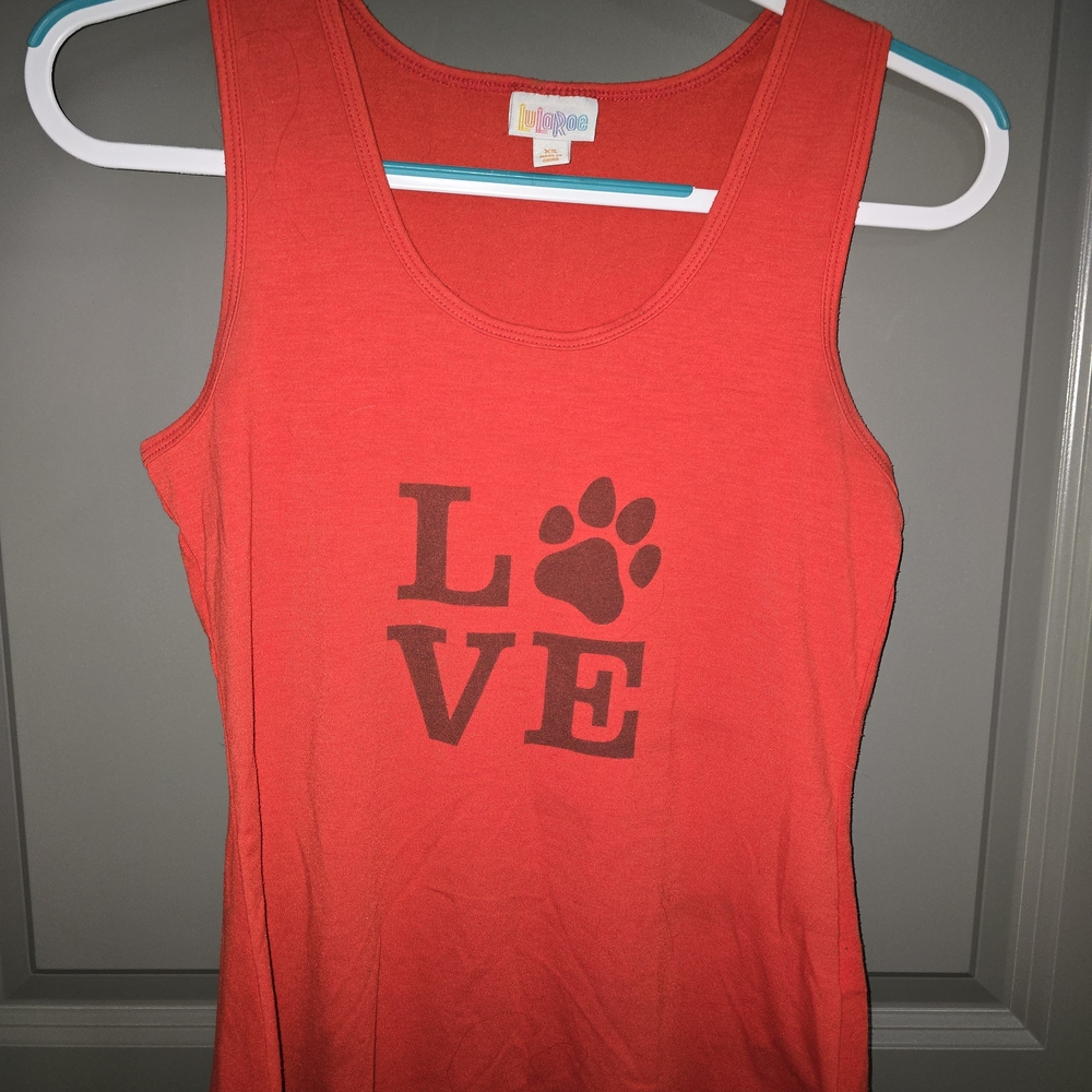 LuLaRoe Red Love Tank Top